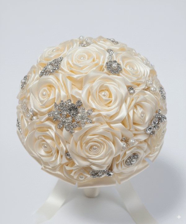 Flores-boda-arriba Ramo de Novia con Perlas