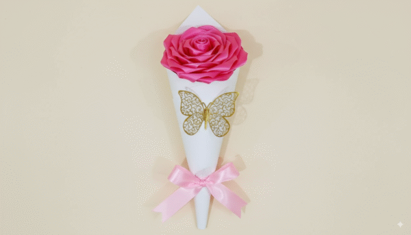 Florosada1 Rosa en envoltura decorativa